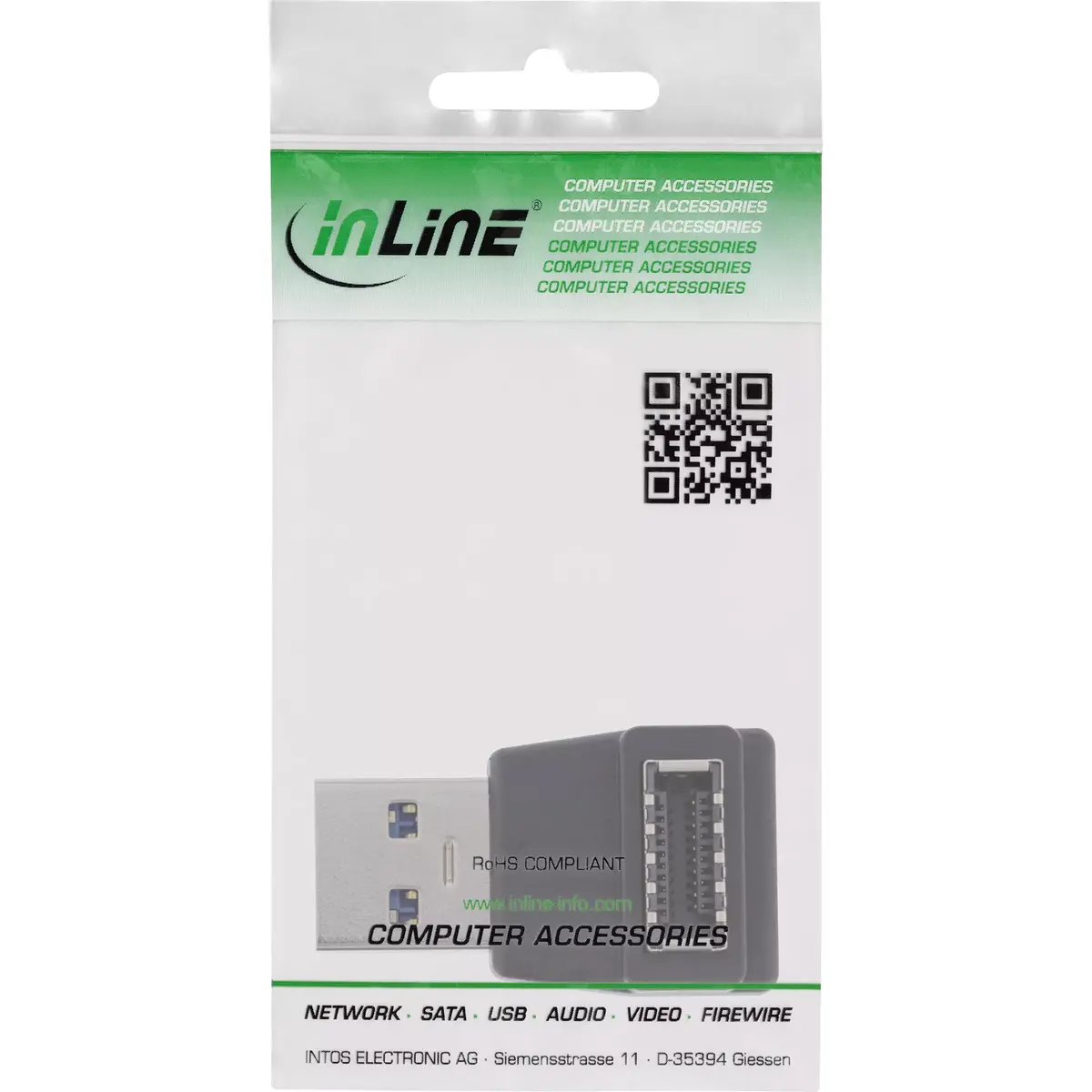 Адаптер InLine USB 3.2 USB-A male к внутреннему USB-E Photo 3