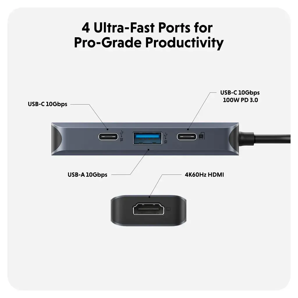 Интерфейсный концентратор USB-C HYPER HD4001GL Photo 2