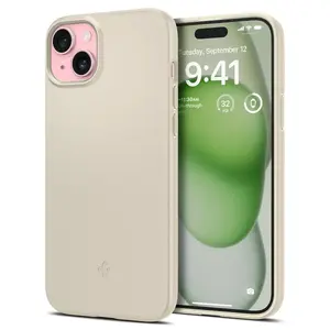 Mobile phone case Spigen Thin Fit for iPhone 15 Plus — 6.7" (17 cm), PC+TPU, Beige