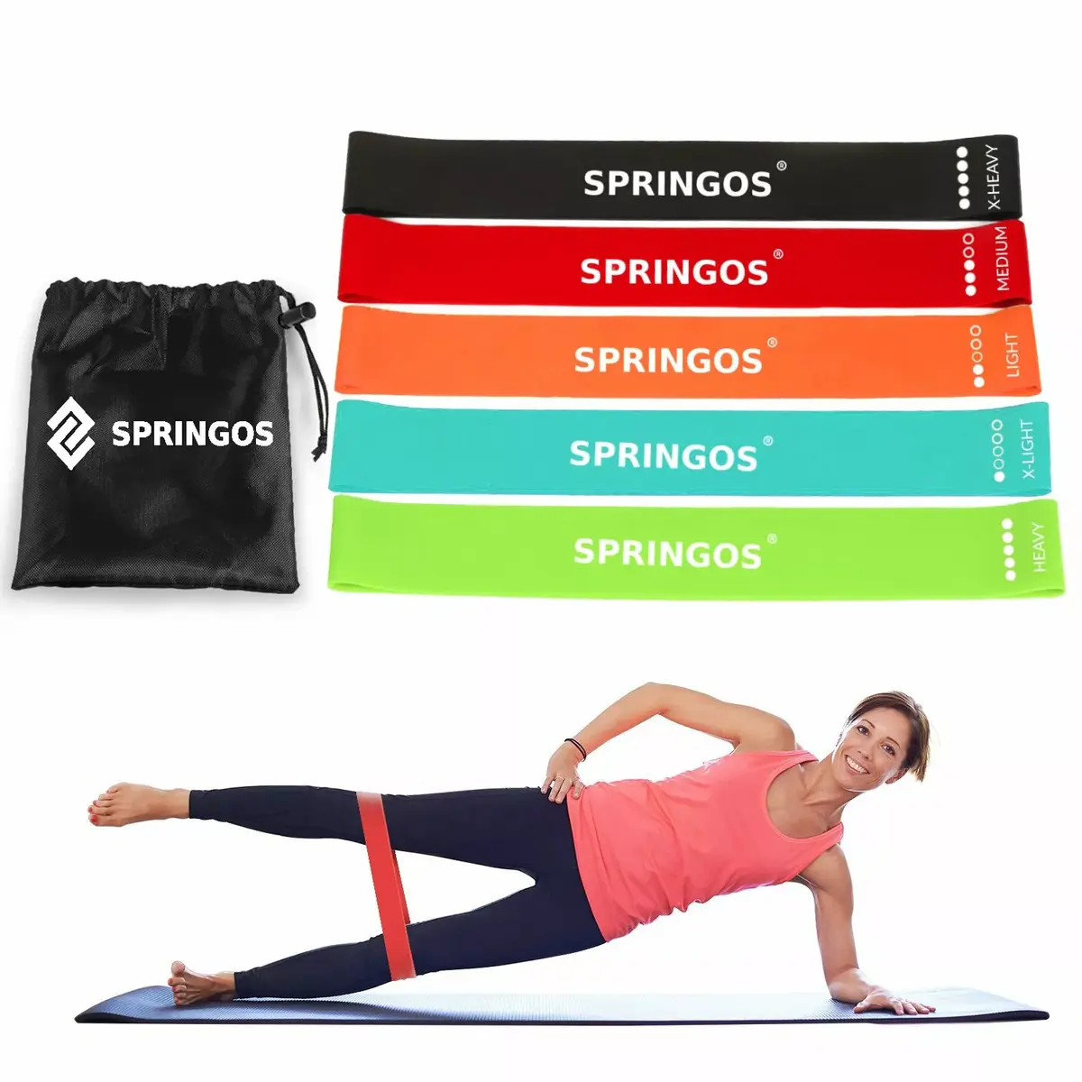 Resistance bands Springos PB0012 (set of 5, 60 cm) Photo 6