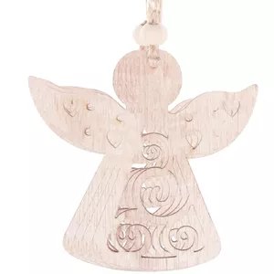 Springos CA0664 Christmas Tree Decoration, Wooden Angel Hanging Ornaments, Set of 6