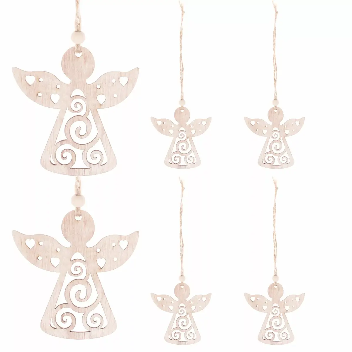 Springos CA0664 Wooden Angel Christmas Tree Ornaments Photo 6