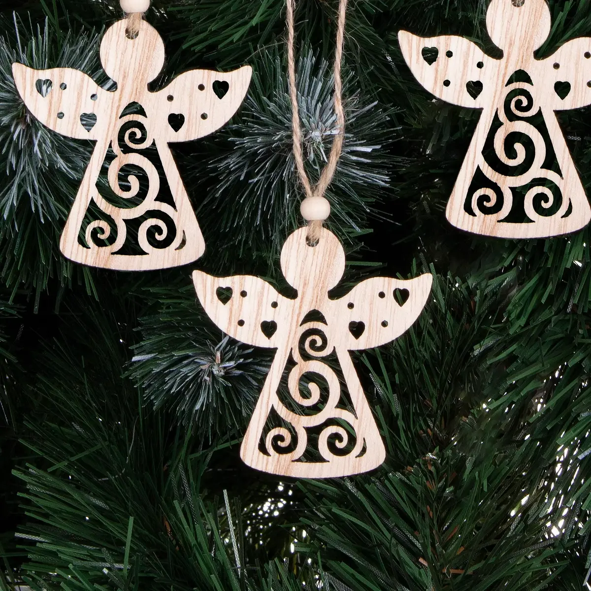 Springos CA0664 Wooden Angel Christmas Tree Ornaments Photo 7