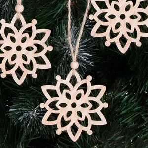 Springos CA0660 Wooden Flower Ornament Set, 6 Pieces