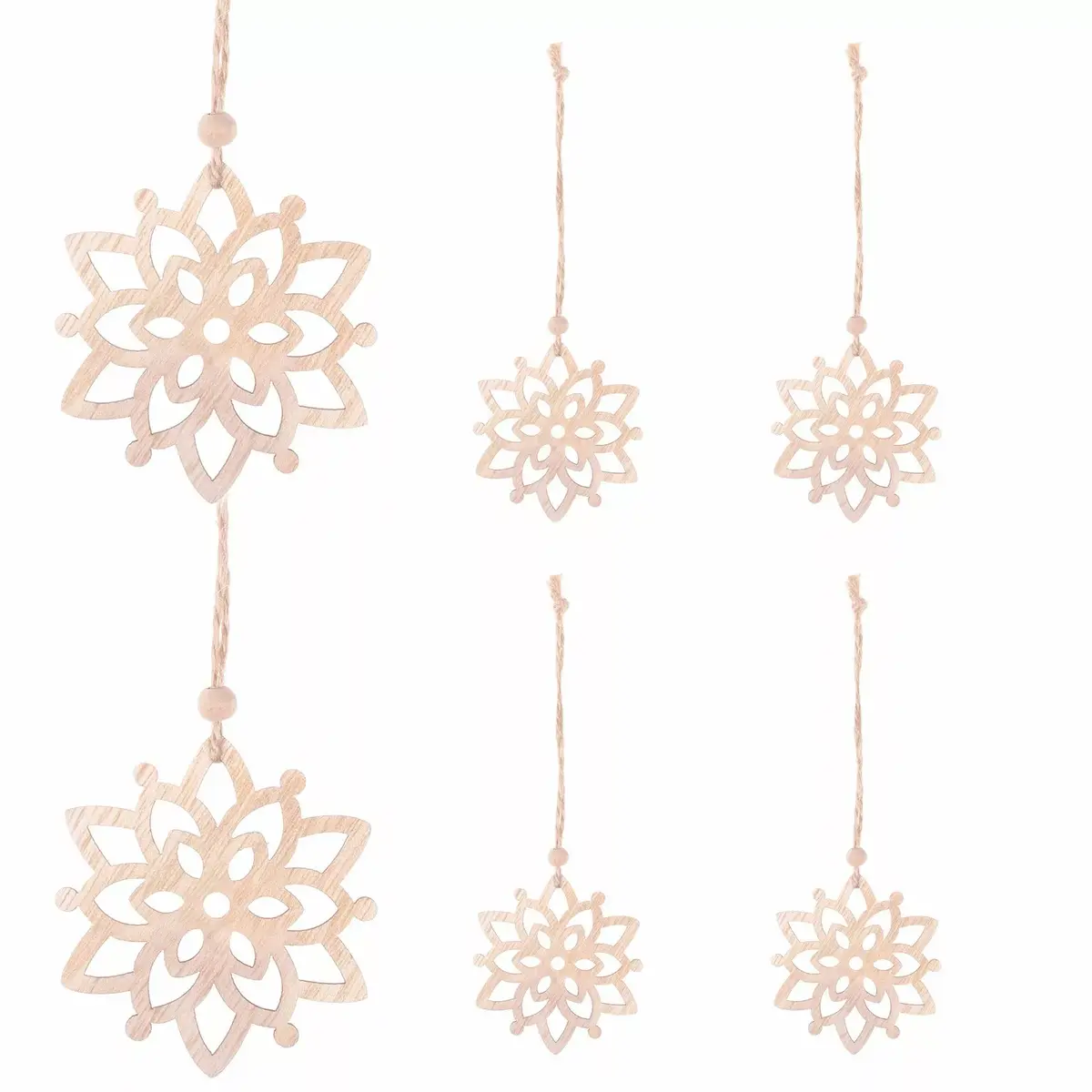 Springos CA0660 Wooden Flower Ornament Set Photo 5