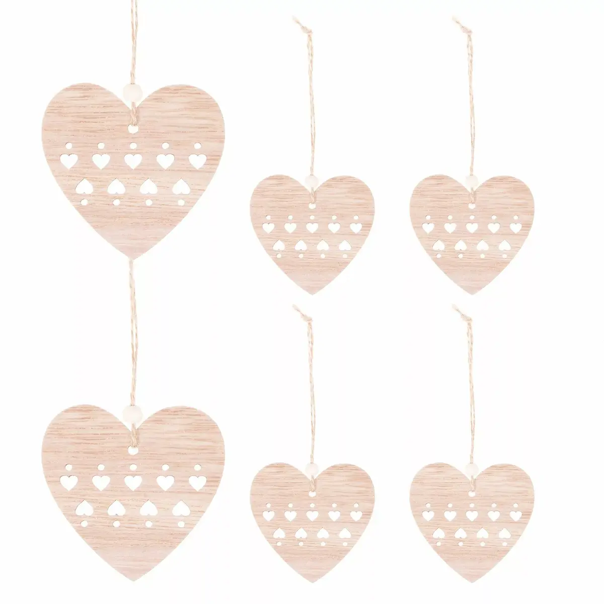 Springos CA0661 Wooden Heart Decorations Photo 6