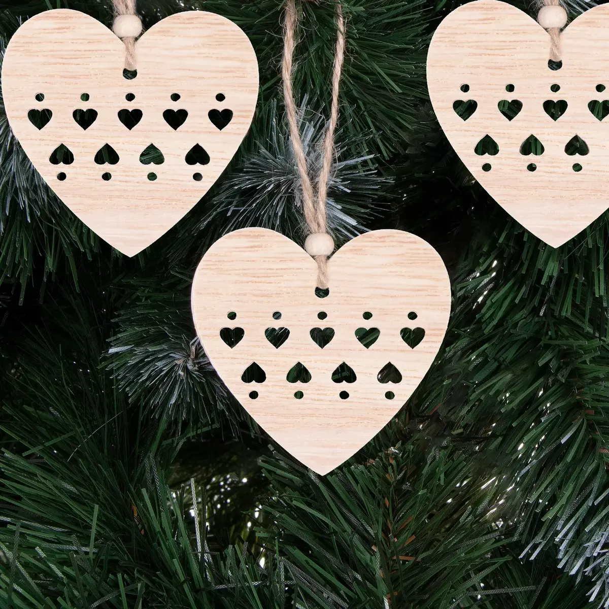 Springos CA0661 Wooden Heart Decorations Photo 7