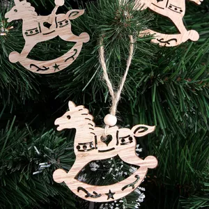 Springos CA0663 Wooden Decoration Set, 6 Reindeer Figures