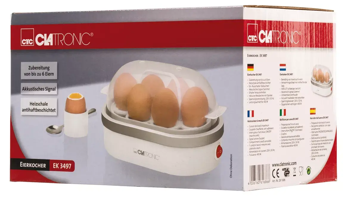 Яйцеварка CLATRONIC HA-EGGBOIL-13 — 6 яиц, 400 Вт Photo 2