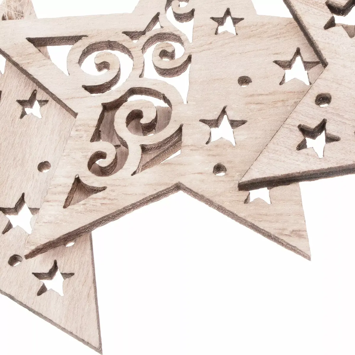 Springos CA0665 Wooden Star Decorations (6 Pieces) Photo 4