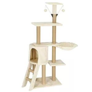 Cat tree Springos PA1041 136 cm with house — multi-level scratching post and resting platforms