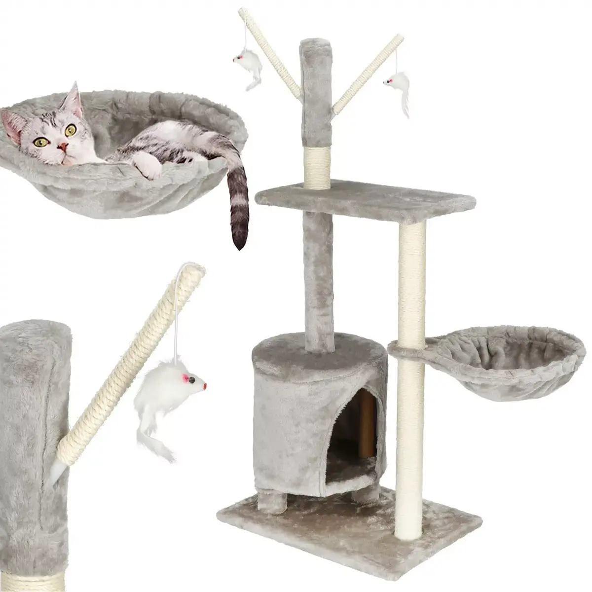 Springos PA1037 wooden multi-level cat house Photo 4