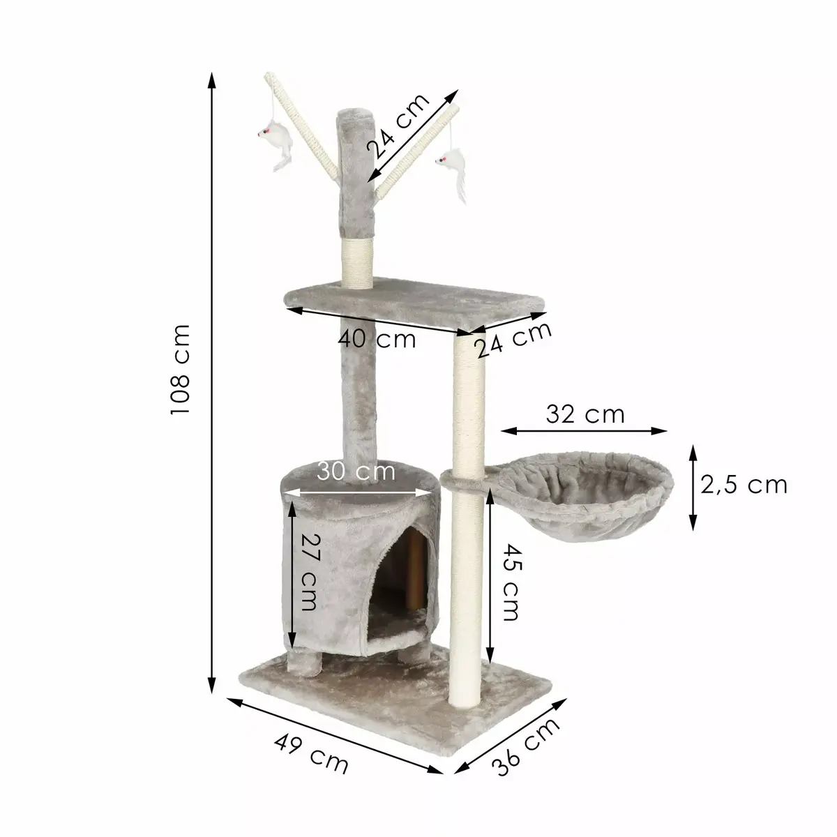 Springos PA1037 wooden multi-level cat house Photo 8