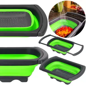 Foldable colander Springos HA5196 with handles — collapsible kitchen strainer for draining and rinsing