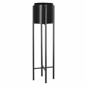 Metāla podu statīvs Springos GA0196 74 cm melns — loft stila augu statīvs