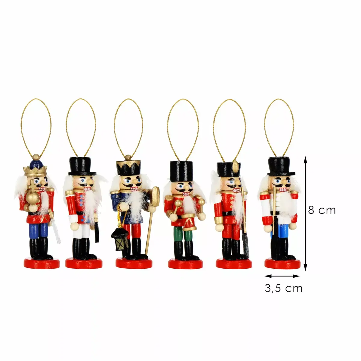 Springos Riekstkodis Ziemassvētku rotājums 8 cm, 6 gab. Photo 7
