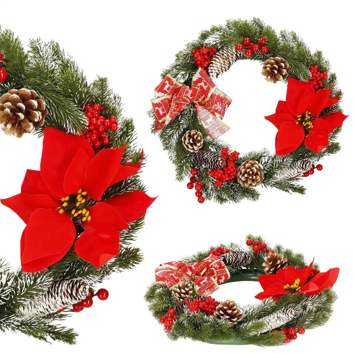 Springos CA1020 Decorative Holiday Wreath 40 cm Photo 3