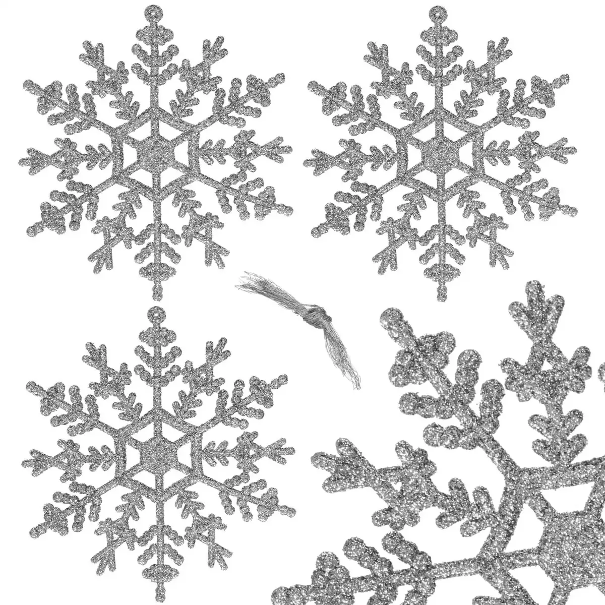 Springos CA0755 Hanging Snowflake Decorations - Set of 3 Photo 5