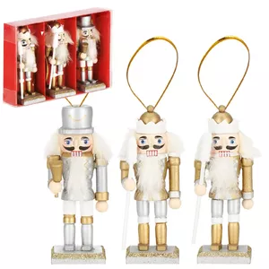 Springos Riekstkodis Ziemassvētku rotājumu komplekts, 8 cm, 3 gabali