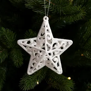Ziemassvētku rotājumi Springos CA0038 zvaigznes formā, 8x8 cm, 2 gab. komplekts