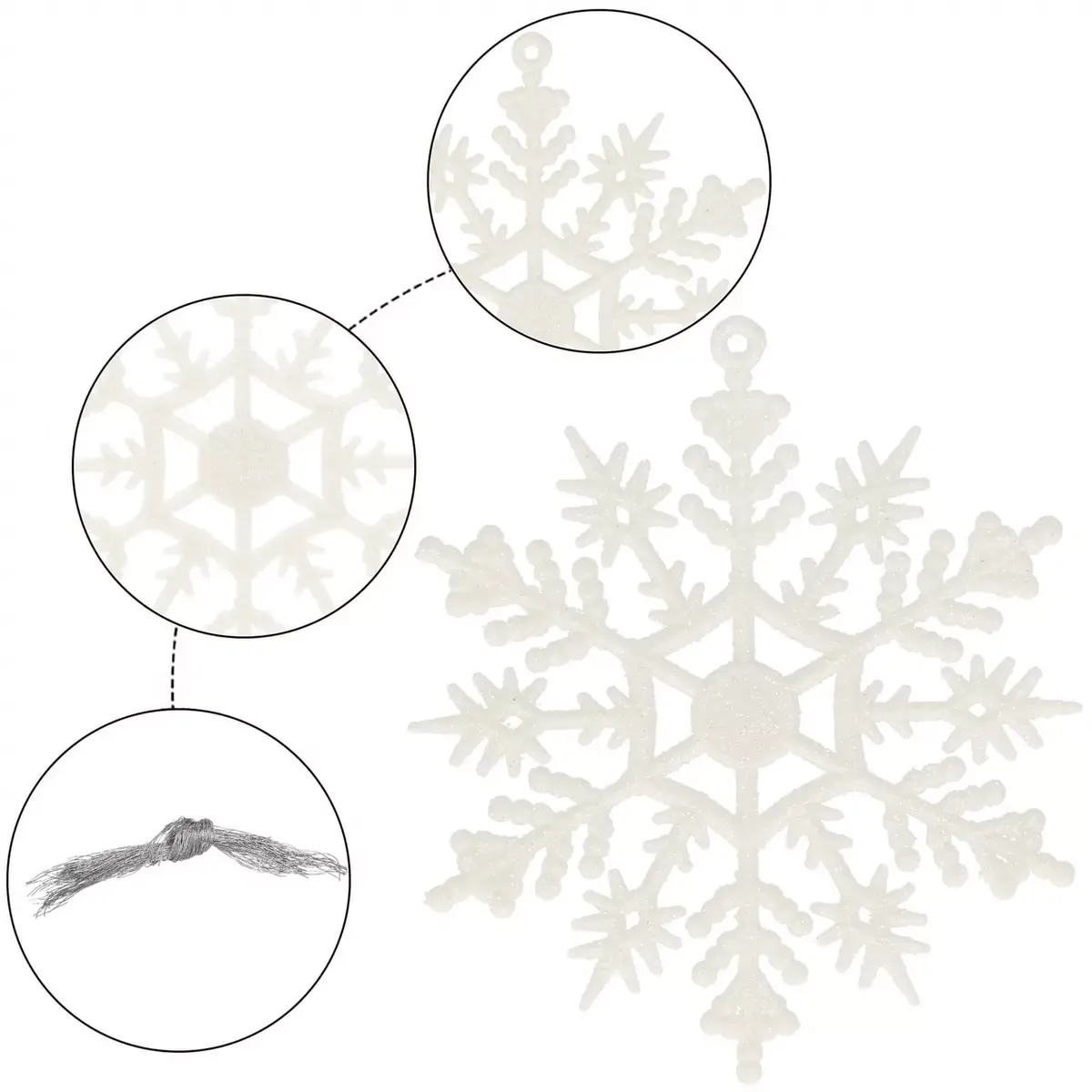Springos CA0775 Christmas Snowflake Ornaments Set Photo 2