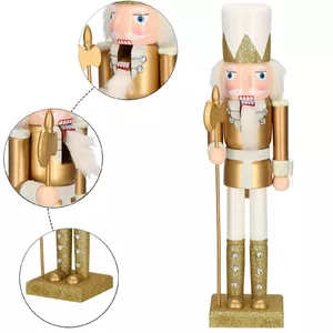 Новогодняя декоративная фигурка Щелкунчик Springos CA0915, 38 см, деревянный солдатик с топором