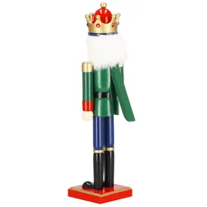 Новогодняя декоративная фигурка Щелкунчик Springos CA0918, 38 см, дерево