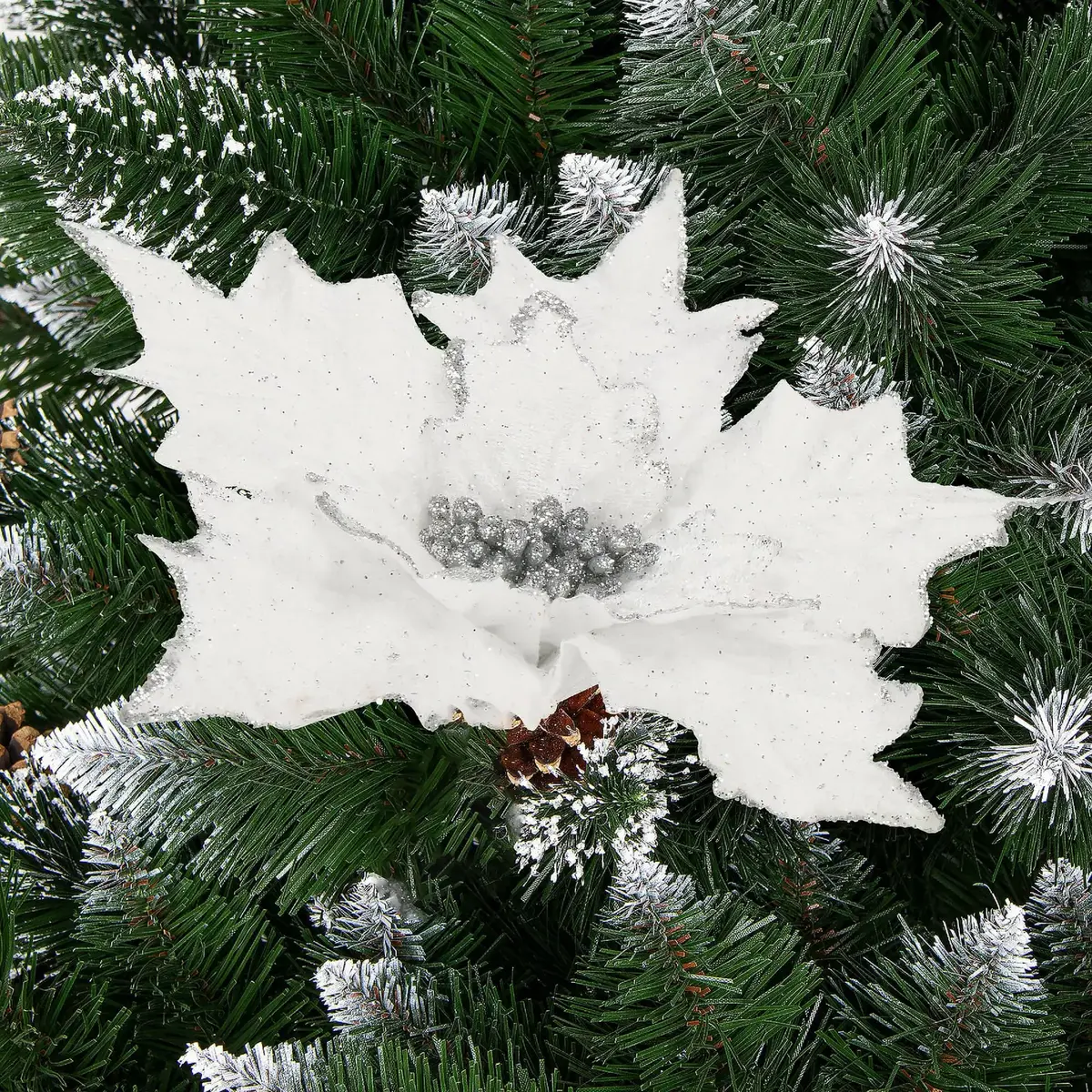 Ziemassvētku rotājums Springos Puansetija 26 cm Photo 2