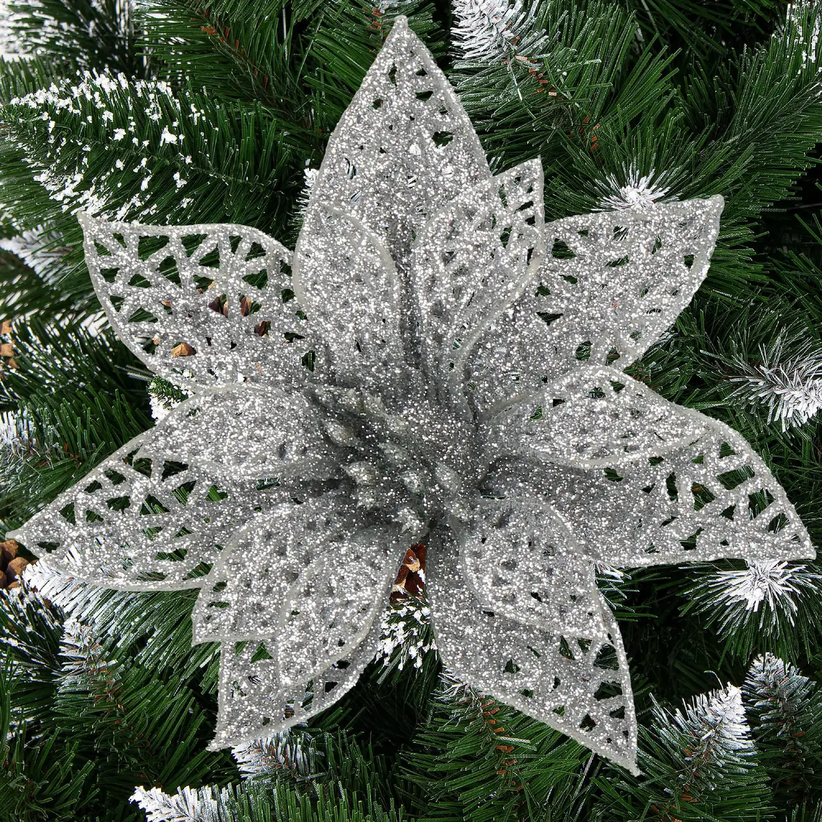 Springos CA0726 Christmas Ornament Poinsettia Photo 8
