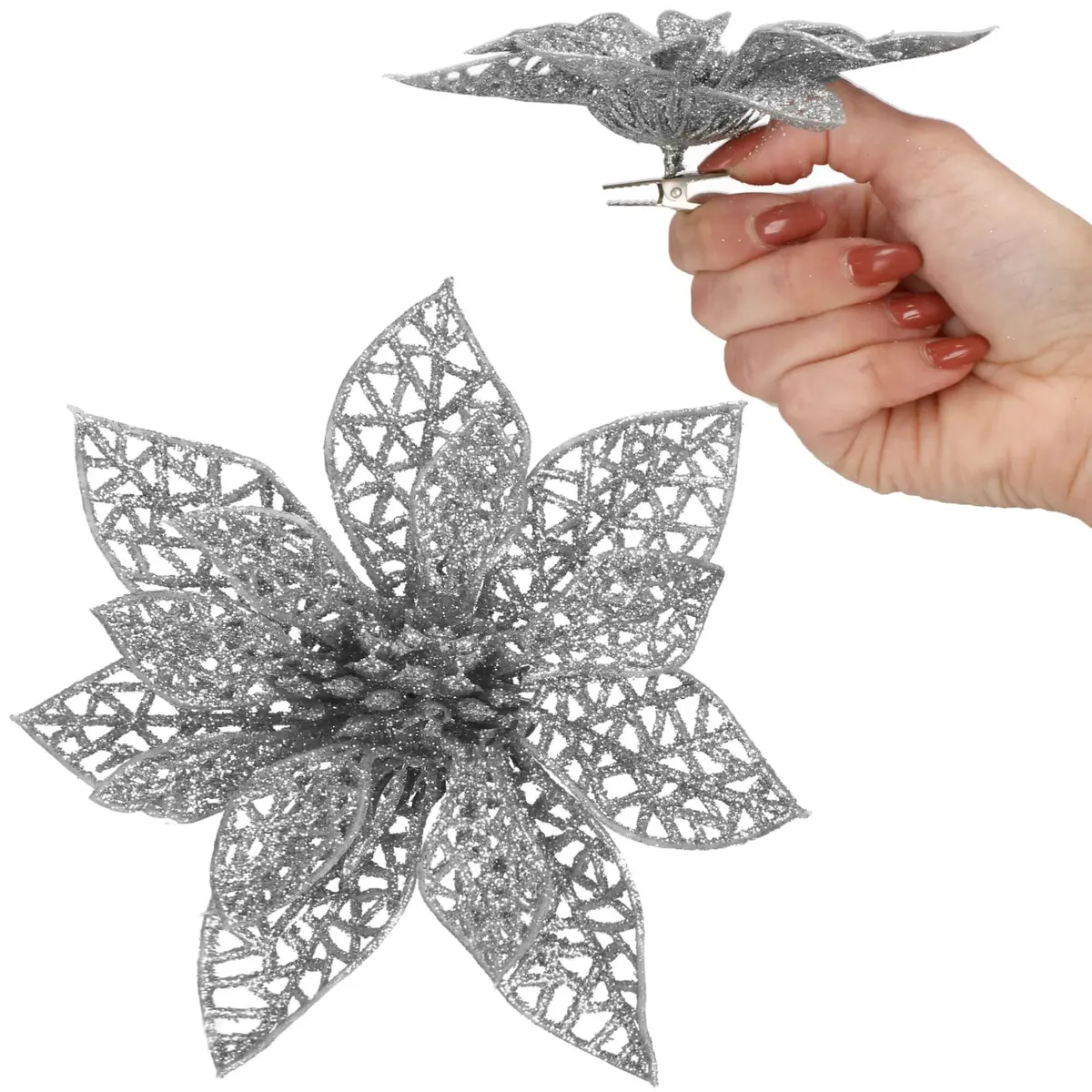 Springos CA0726 Christmas Ornament Poinsettia Photo 14