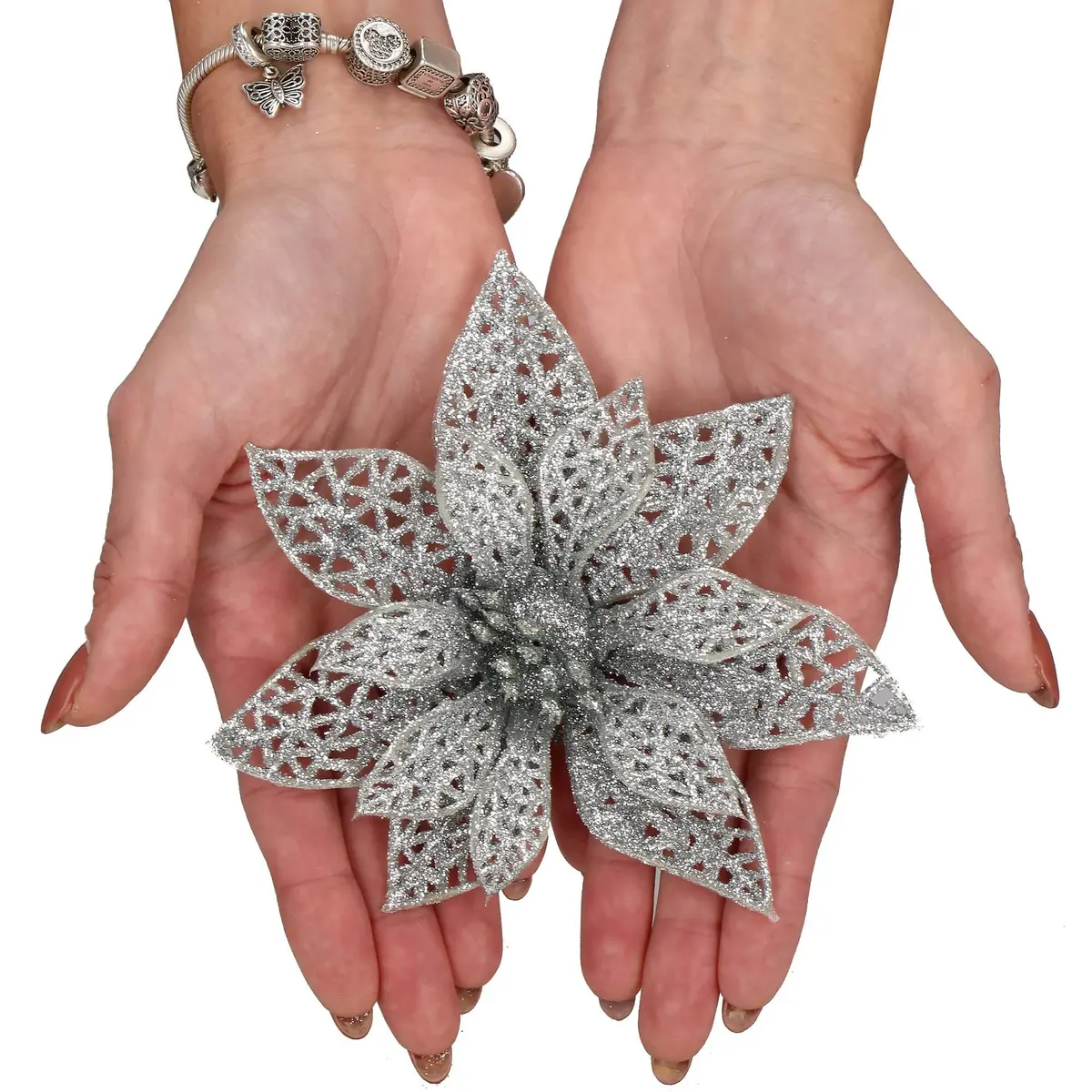 Springos CA0726 Christmas Ornament Poinsettia Photo 18