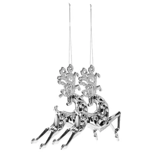 Springos CA1060 Christmas Tree Reindeer Hanging Ornaments, Set of 2