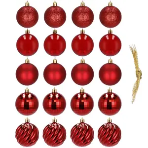 Новогодние игрушки Springos шарики CA0138 набор 20 шт., разноцветные, лёгкие украшения