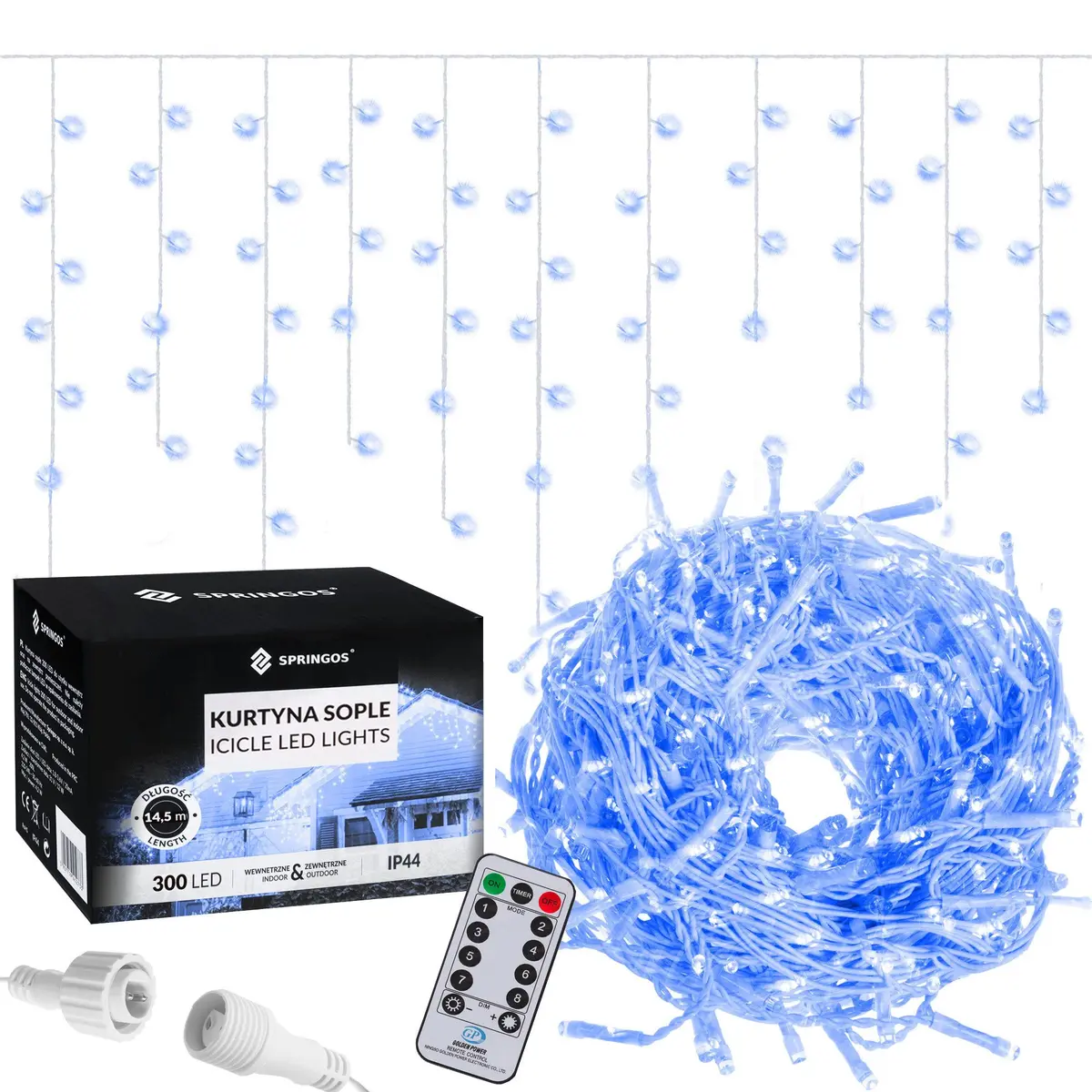 Dekoratīvā LED aizkars Springos CL0306 ar