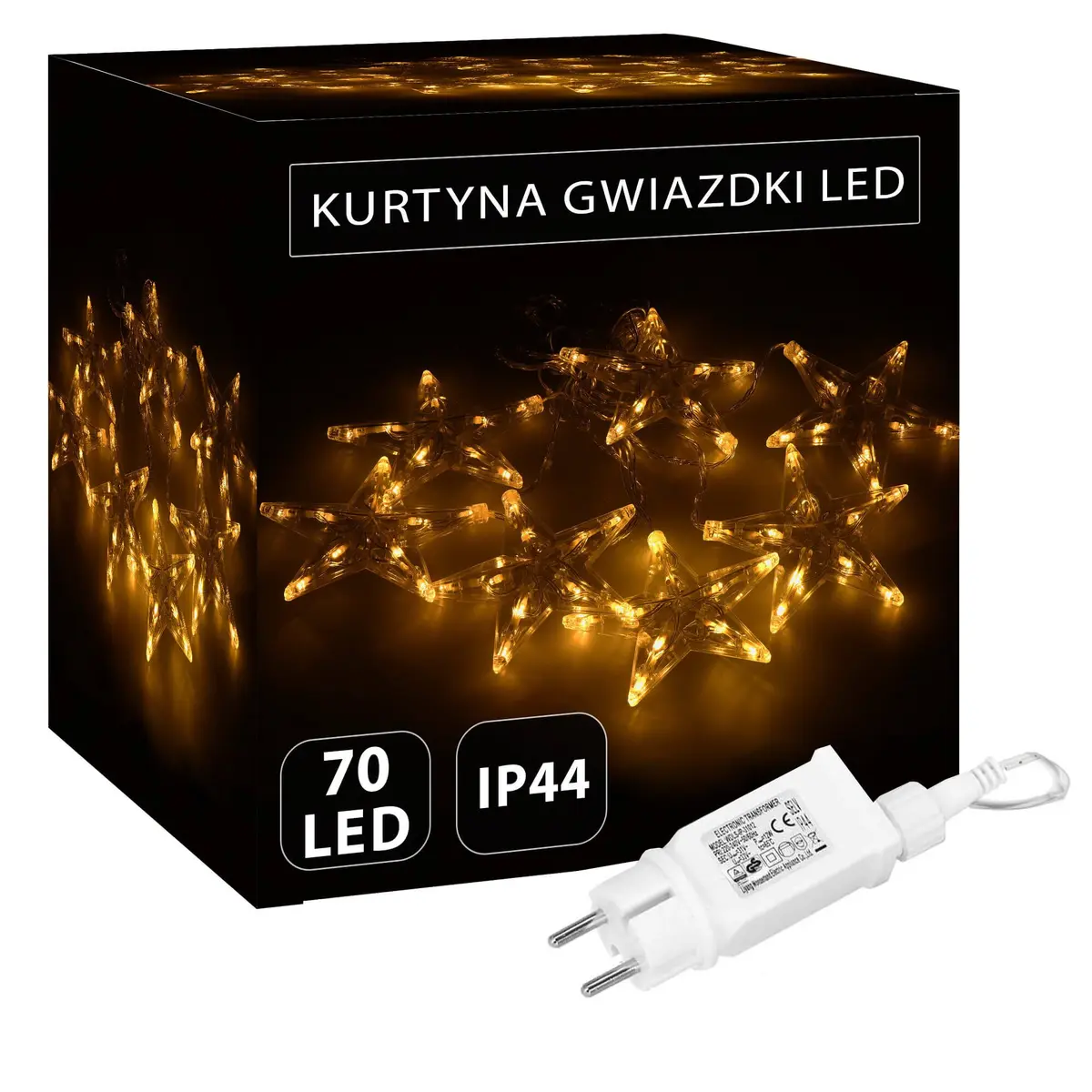 Dekoratīvs LED zvaigžņu aizkaru Springos CL4016