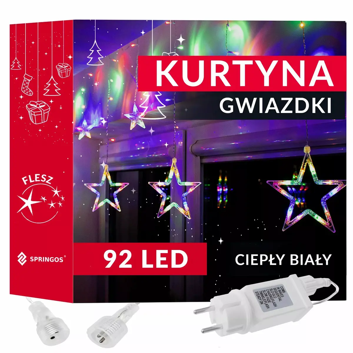 LED zvaigžņu aizkars Springos CL4018 — 92 LED Photo 10