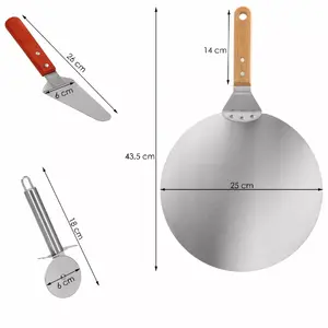 Pizza set Springos KI0061 — 30 cm pizza pan with accessories (peel, cutter, and spatula)