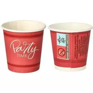 Paper drinking cup Papstar 5 cl red compostable
