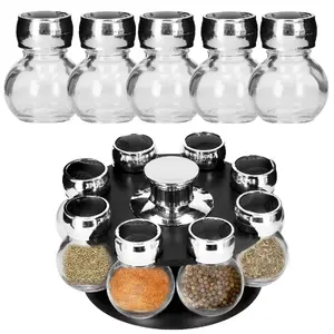 Spice rack Springos KI0080 with jars — countertop organizer for spice storage