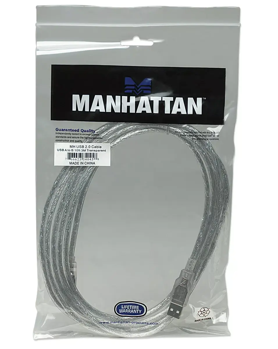 USB-A к USB-B кабель Manhattan USB2AA2M Photo 4
