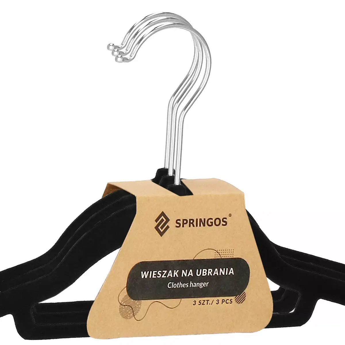 Wooden clothes hanger Springos HG0041 Photo 2