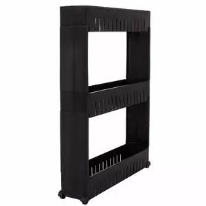 Springos HA1016 Rolling Storage Cart with 3 Shelves, Black