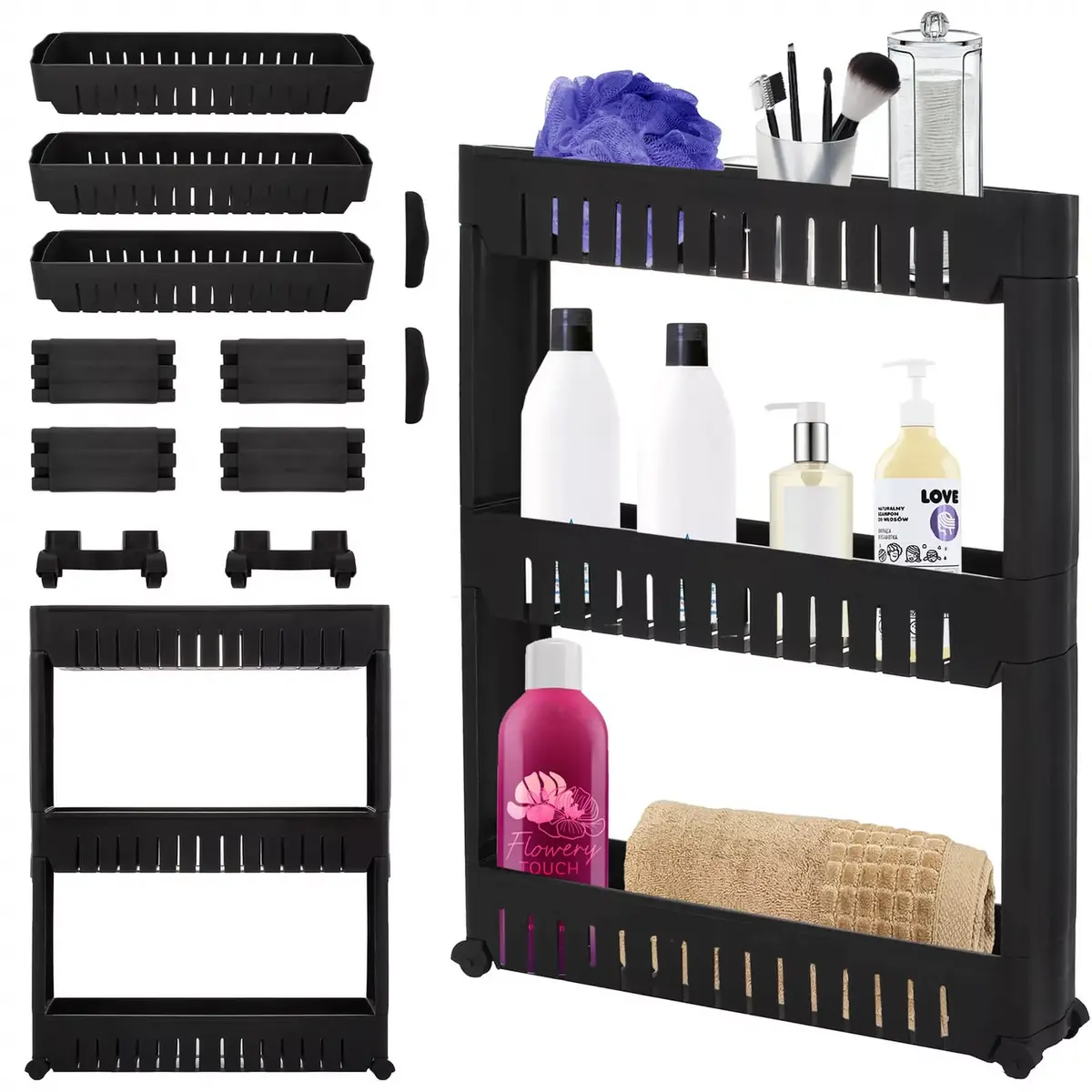 Springos HA1016 Rolling Storage Cart with 3 Shelves Photo 9