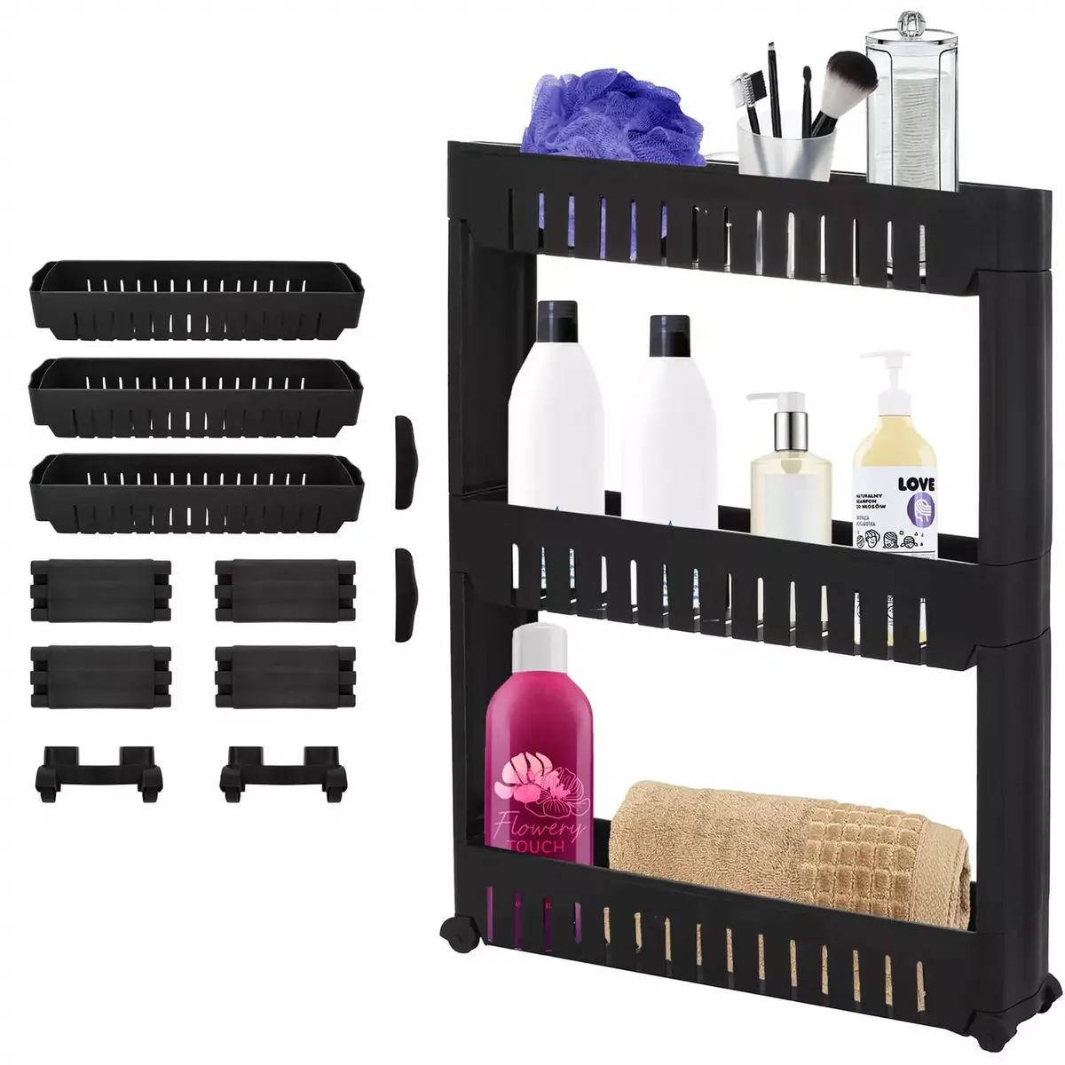 Springos HA1016 Rolling Storage Cart with 3 Shelves Photo 10