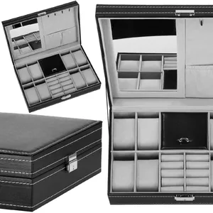 Uzglabāšanas kaste Springos HA1062 pulksteņu organizators 30×20×8 cm ar nodalījumiem