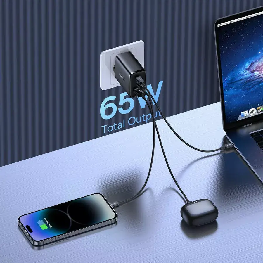 Baseus Cube Pro 65W 3‑portu ātrais lādētājs ierīcēm Photo 7