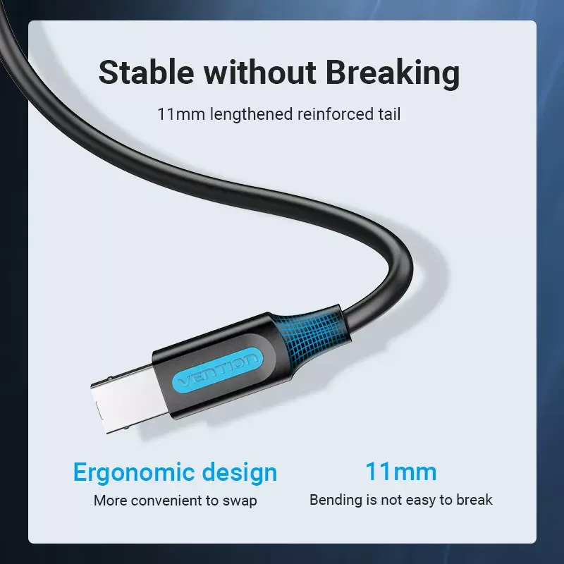 Vention USB 2.0 A‑B kabelis 3 m Photo 9