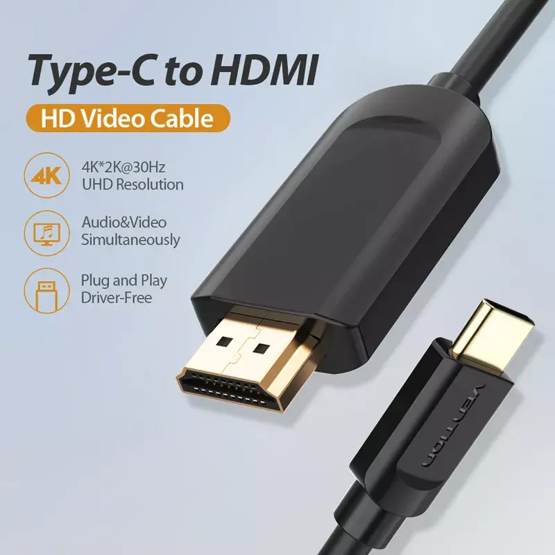 Vention Type-C to HDMI Cable 1.5M Black Photo 5