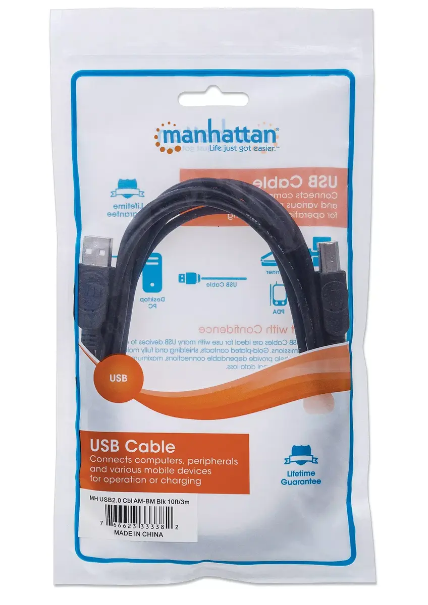 USB-A uz USB-B kabelis Manhattan 333382 Photo 3