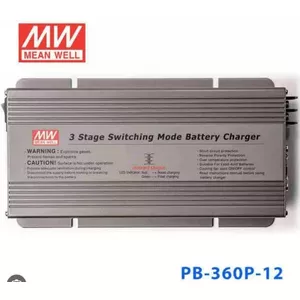 Charger mean well PB-360P-12 — industrial battery charger for Lead/AGM/GEL/Li-ion up to 240 Ah